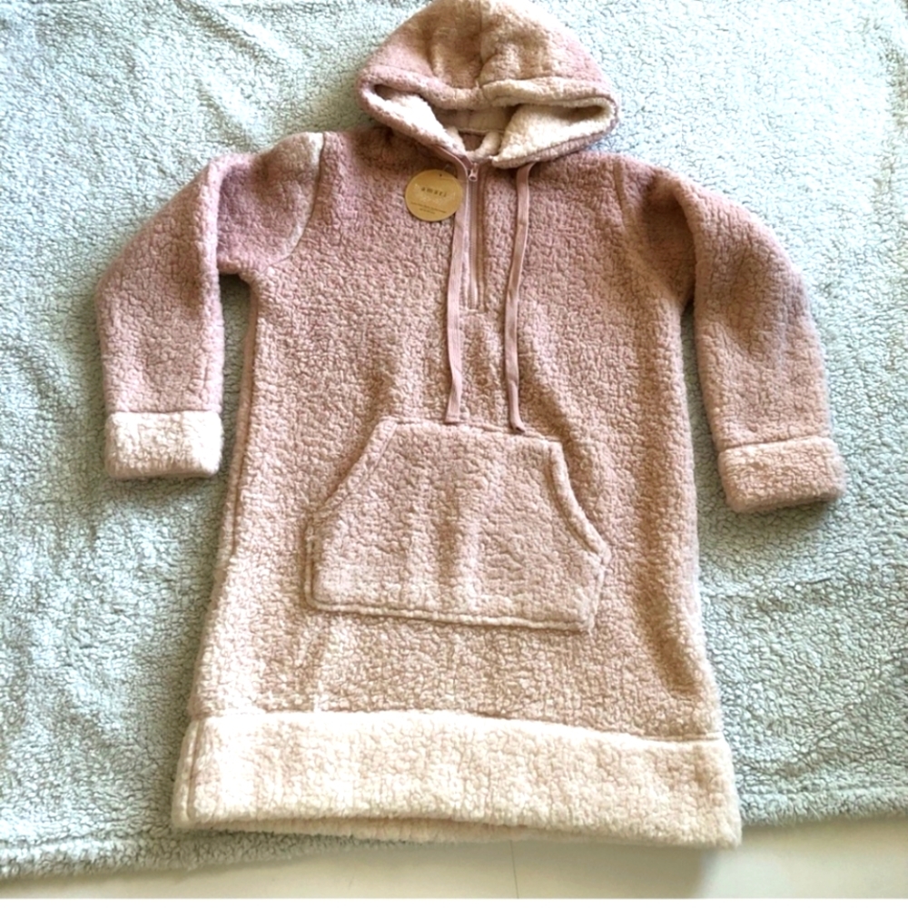 Amari Women’s Ombré Berber Hooded Lounger One Size Fits Most Pink